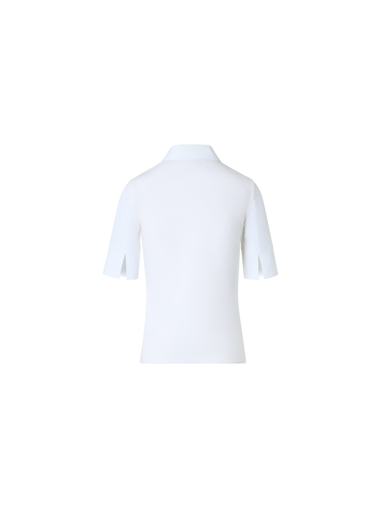 Designer Cotton Jersey Polo with Poplin Details - white