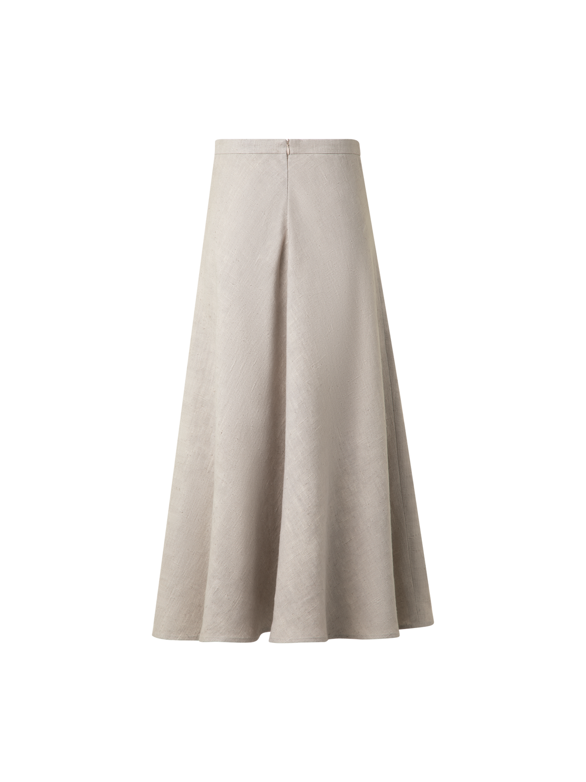 Designer Linen Midi Skirt with 3D Carnation Detail - neutral - pastel - beige