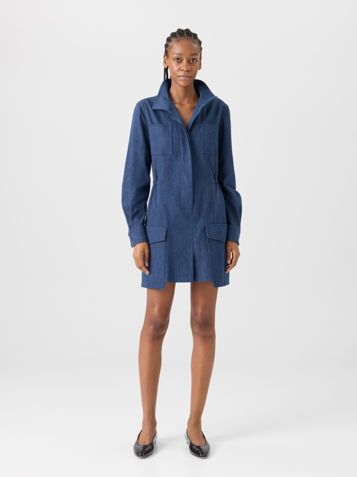 Short Dress in Sea Island Denim