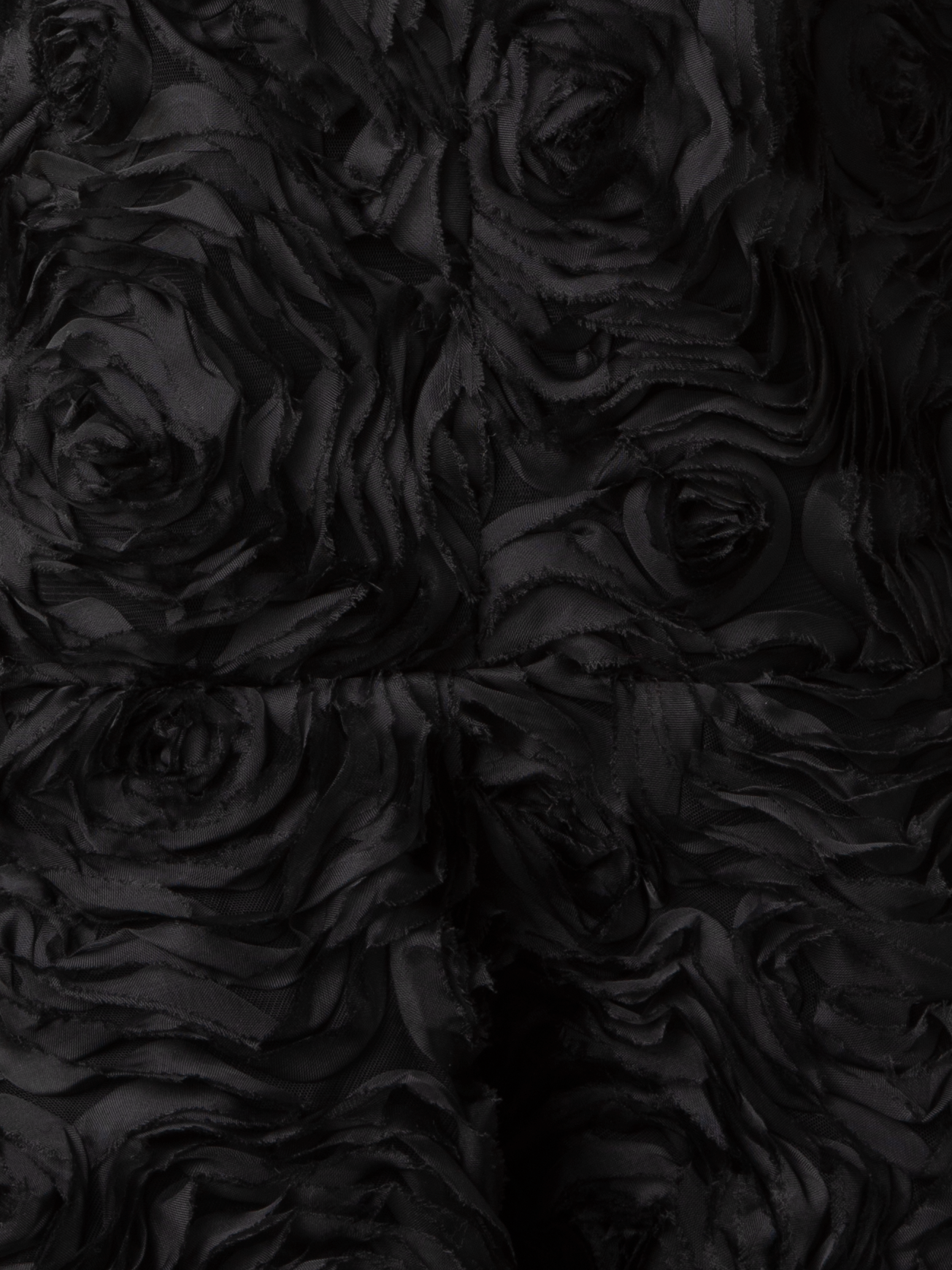 Designer Cocktail Dress with 3D Carnation Embroidery - black