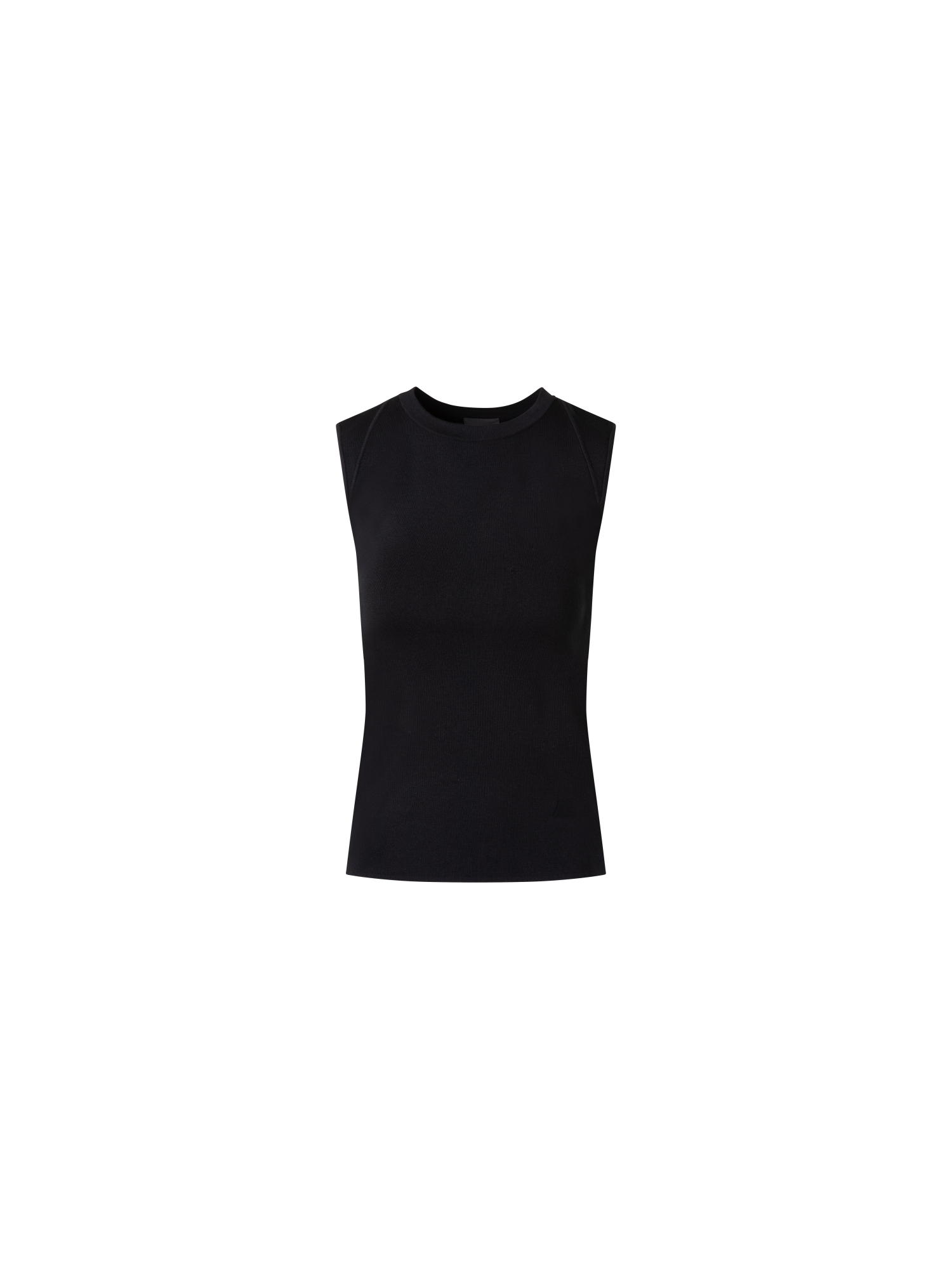 Designer Sleeveless Knit Top in Silk Stretch - black