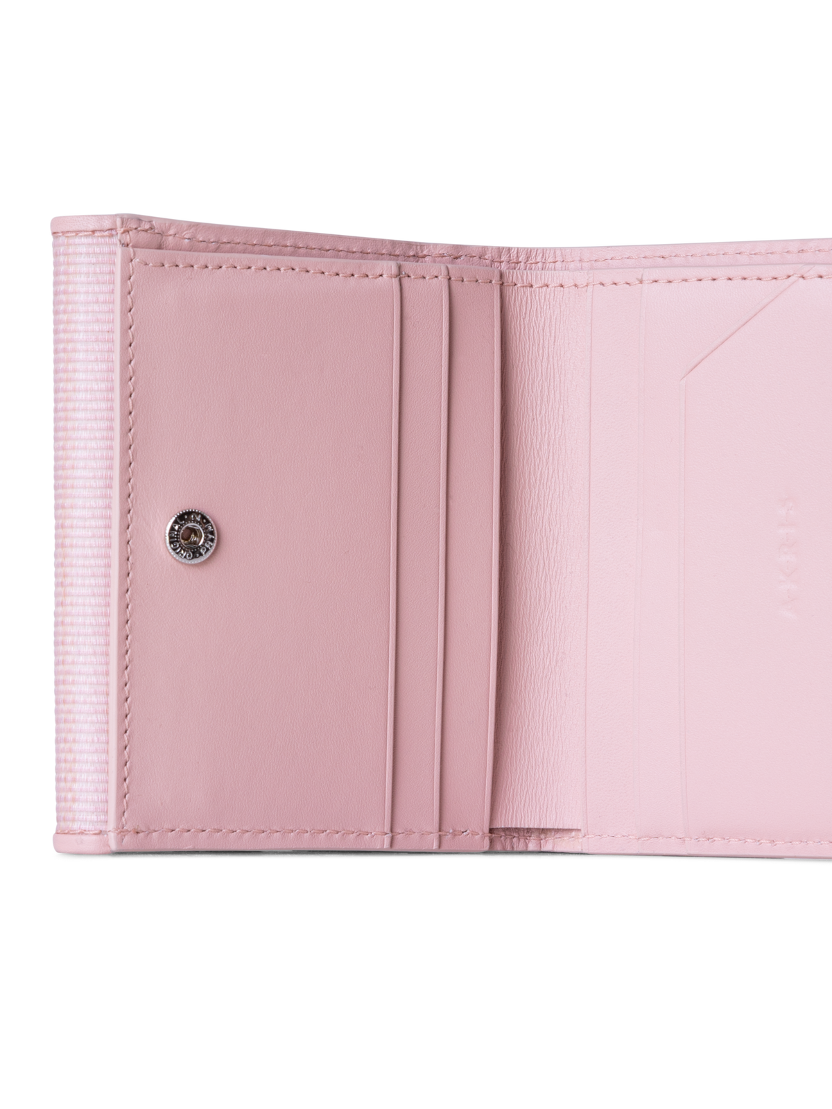 Designer Compact Wallet in Horsehair and Leather - pink