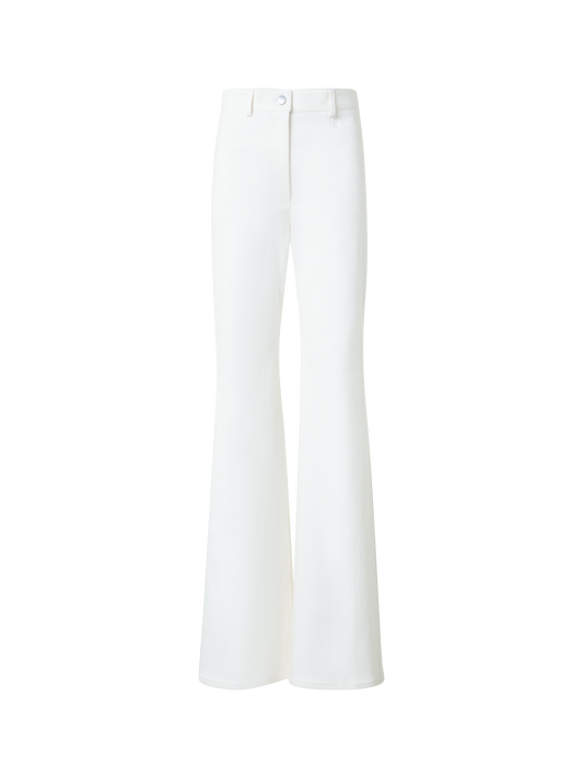 Designer Bootcut Cotton Denim Pants - neutral - ecru - white
