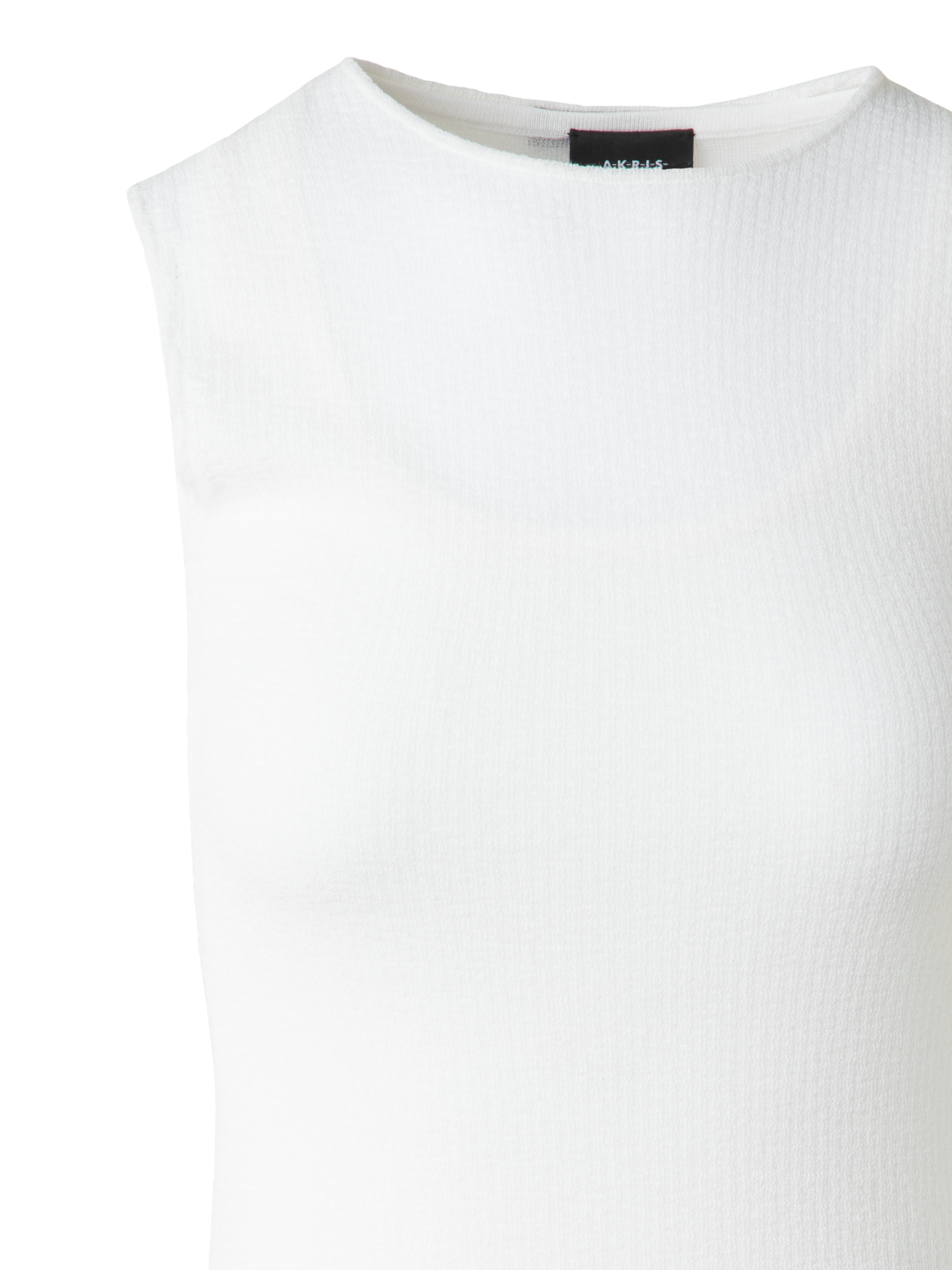 Designer Double Layered Knit Top in Sheer Cotton - ecru - white