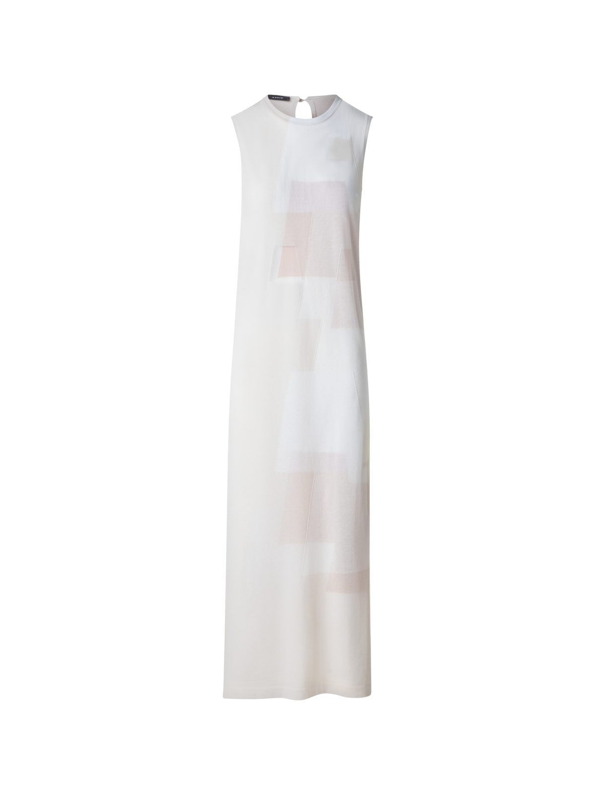 Designer Tube Knit Dress in Trapezoid Intarsia - multicolor - ecru - beige - white