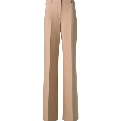 Wide Straight Cotton Double-Face Pants
