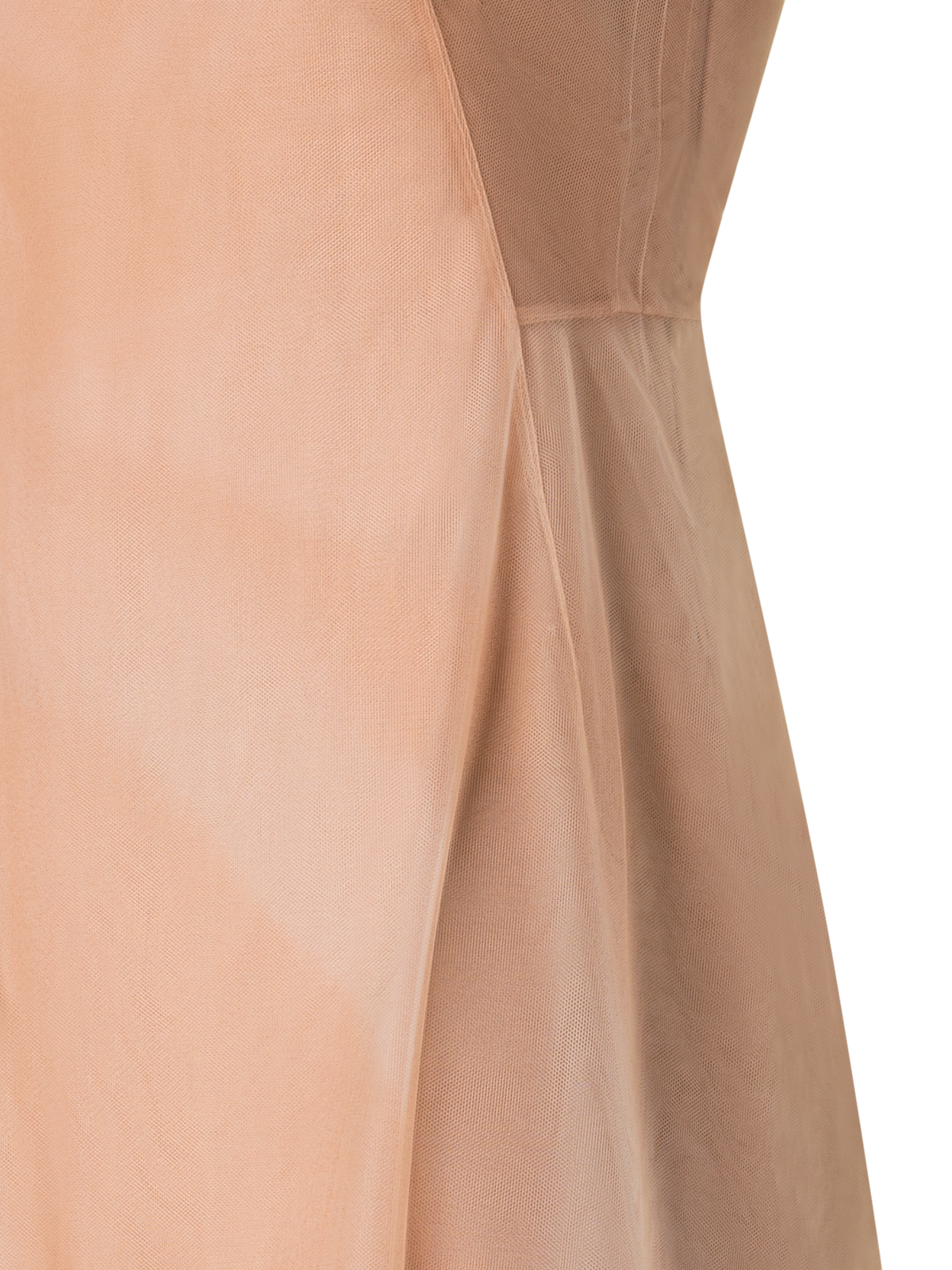 Designer Asymmetrical Tulle Dress in Chiaroscuro Print - neutral - pastel - beige