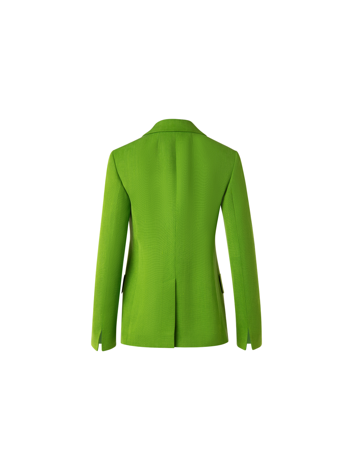 Designer Double Breasted Blazer in Shantung Silk - green