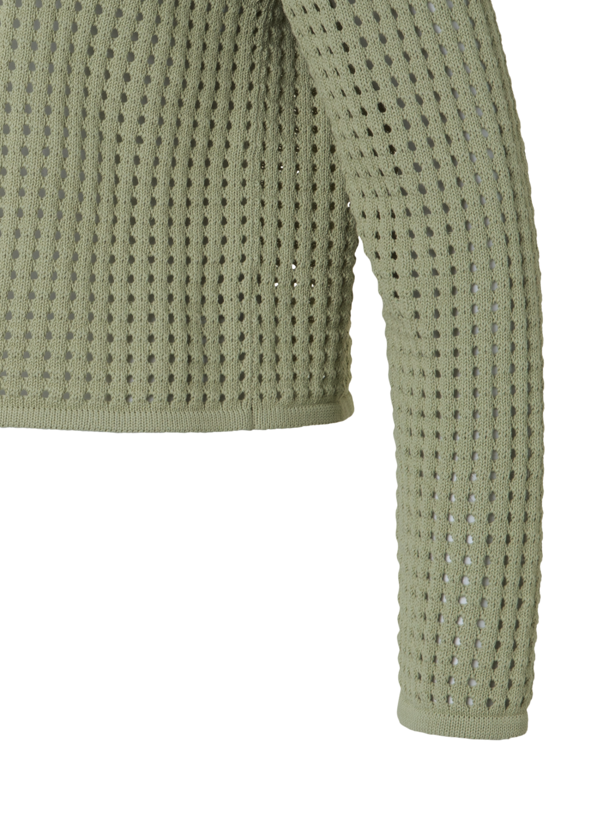 Designer Knit Sweater in Chunky Cotton Mesh - neutral - green