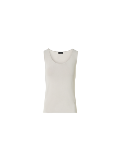 Designer Fitted Viscose Knit Tank Top - beige