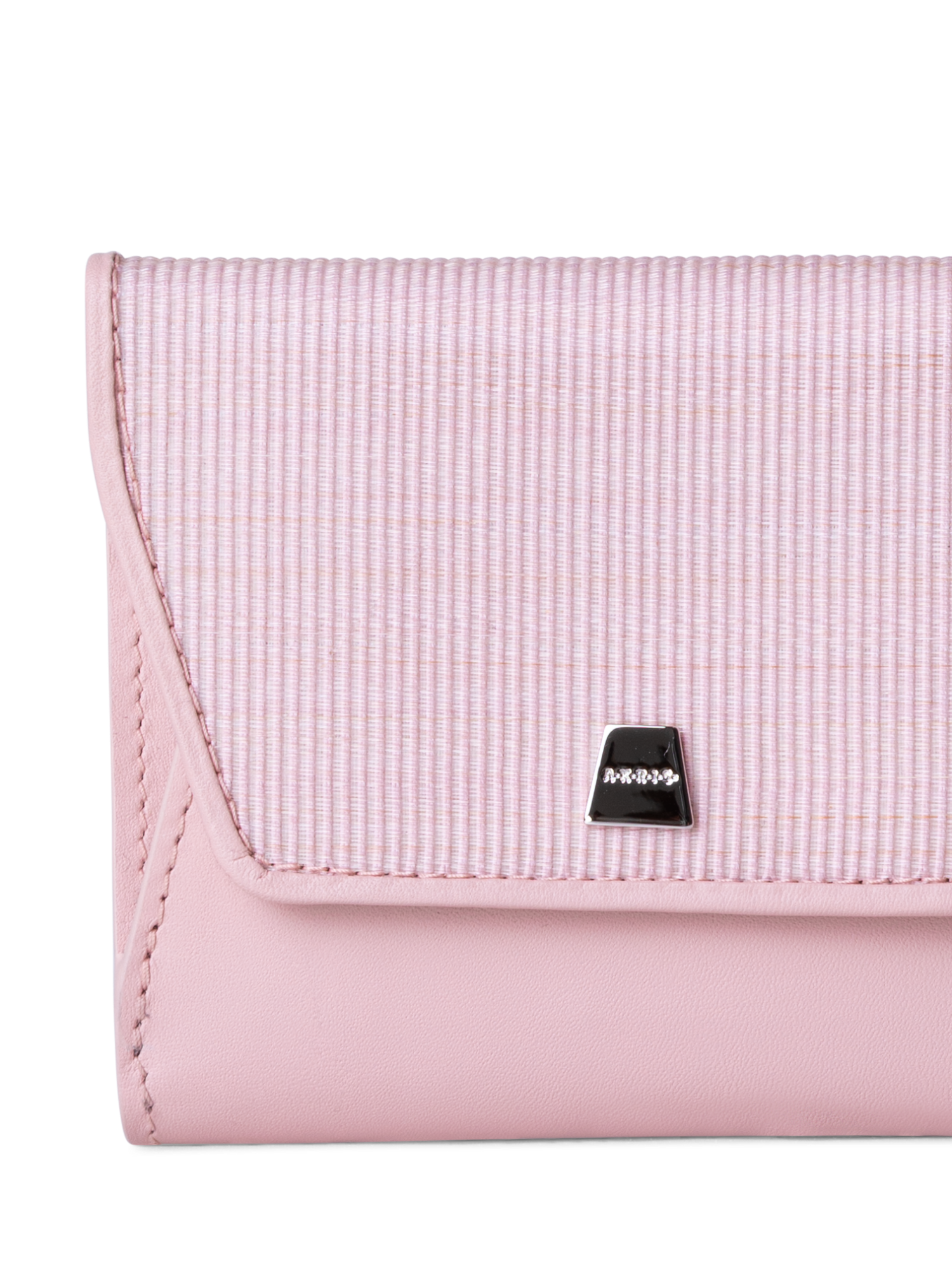 Designer Compact Wallet in Horsehair and Leather - pink