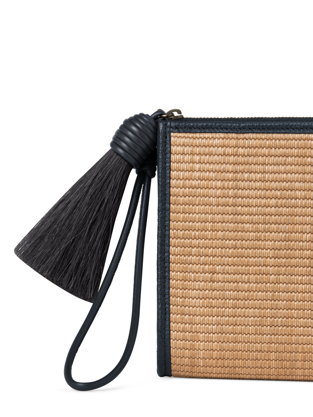 Designer Alexa Tassle Pouch - navy - blue - multicolor - beige