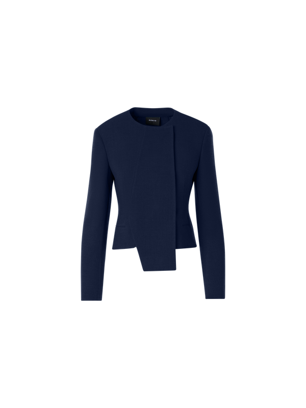 Designer Hemilio Short Jacket in Wool Double-Face - blue
