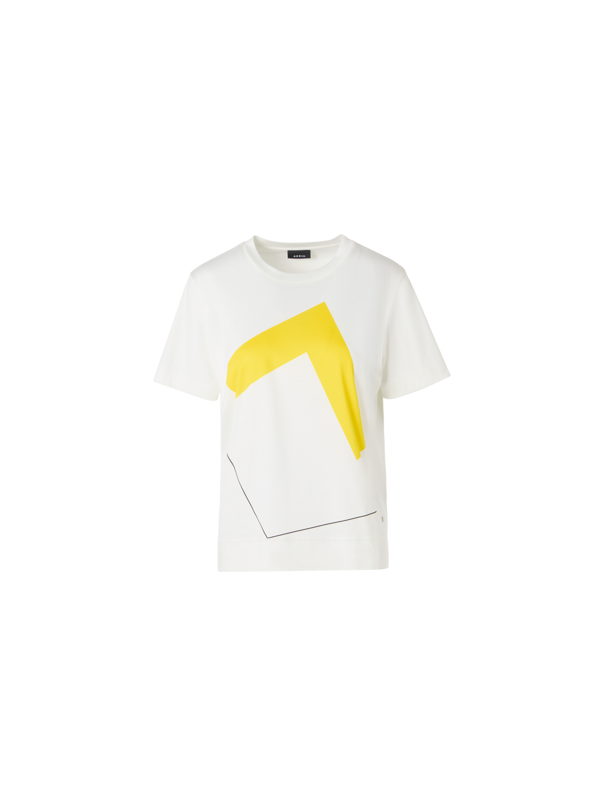 Designer Short-Sleeve Corner Shift T-Shirt - ecru