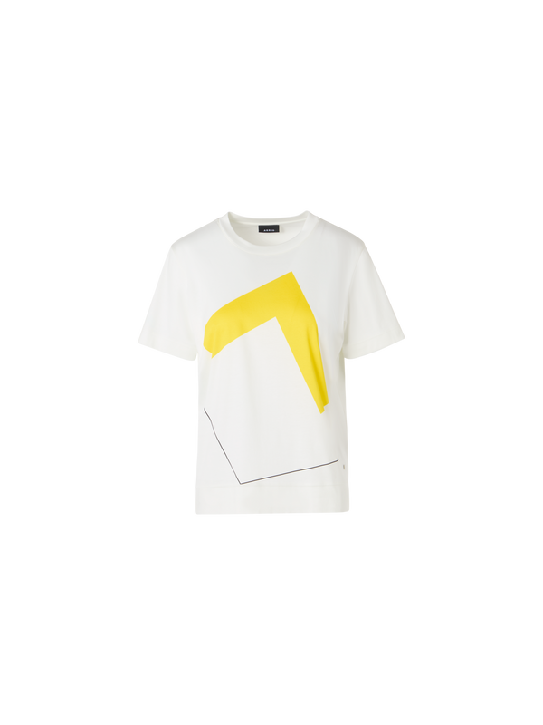 Designer Short-Sleeve Corner Shift T-Shirt - ecru