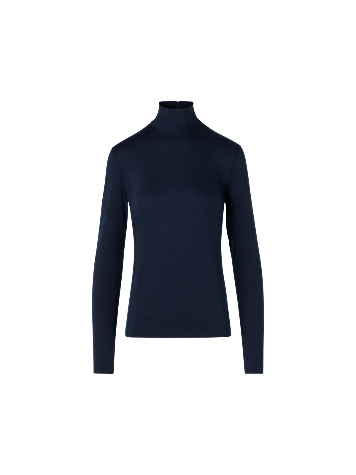 Designer Mock Neck Shirt in Modal Jersey - navy