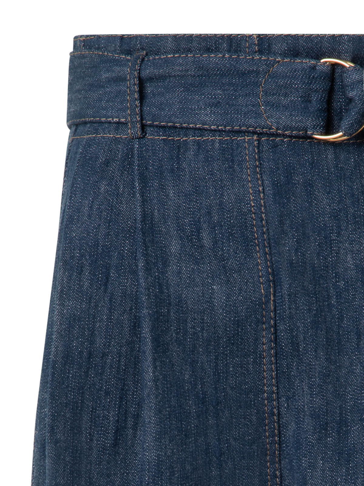 Designer Wide Cotton Wool Denim Bermuda Shorts - navy - blue