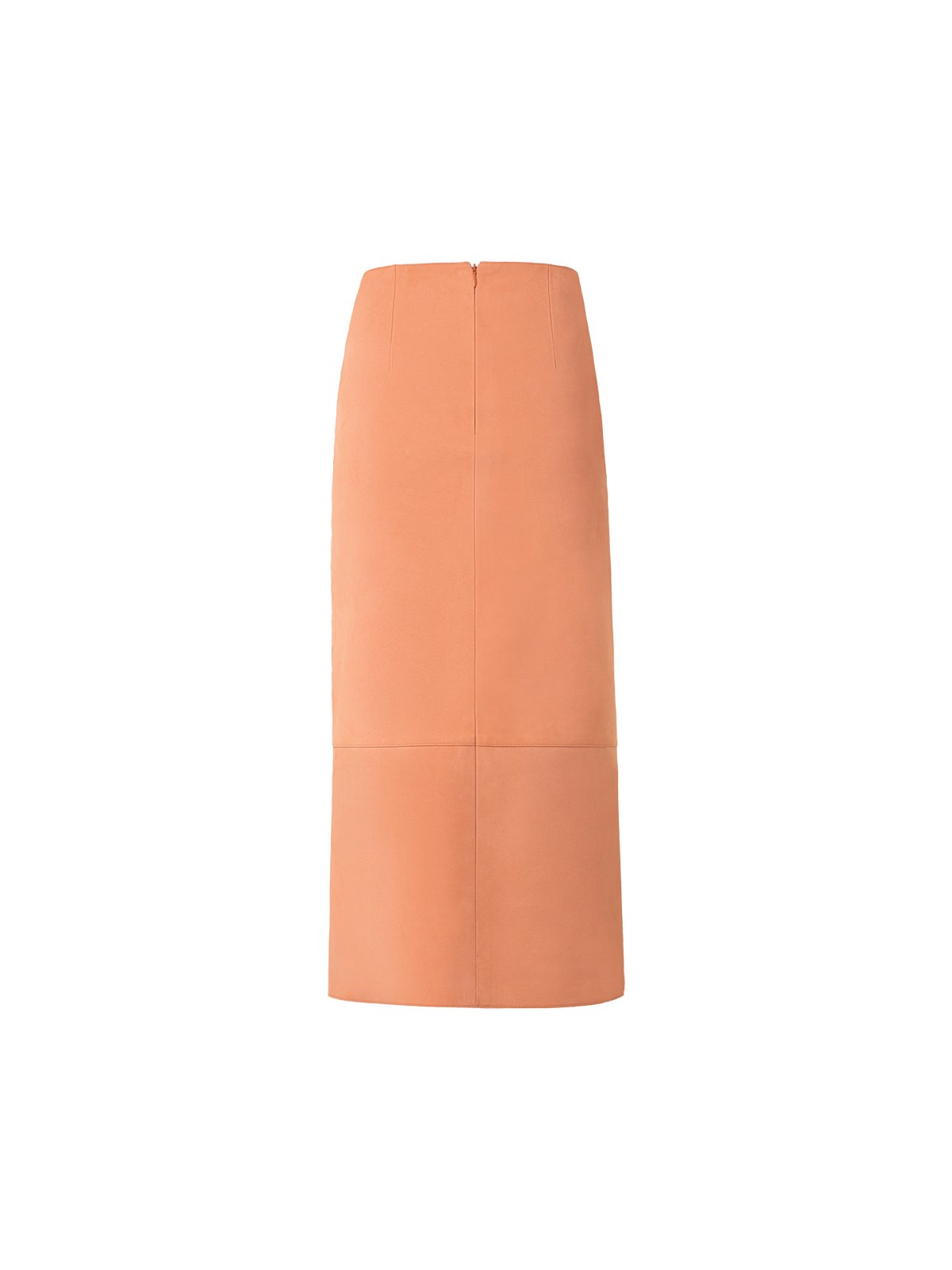 Designer Long Pencil Skirt in Nubuck Lamb Leather - pastel - beige - orange