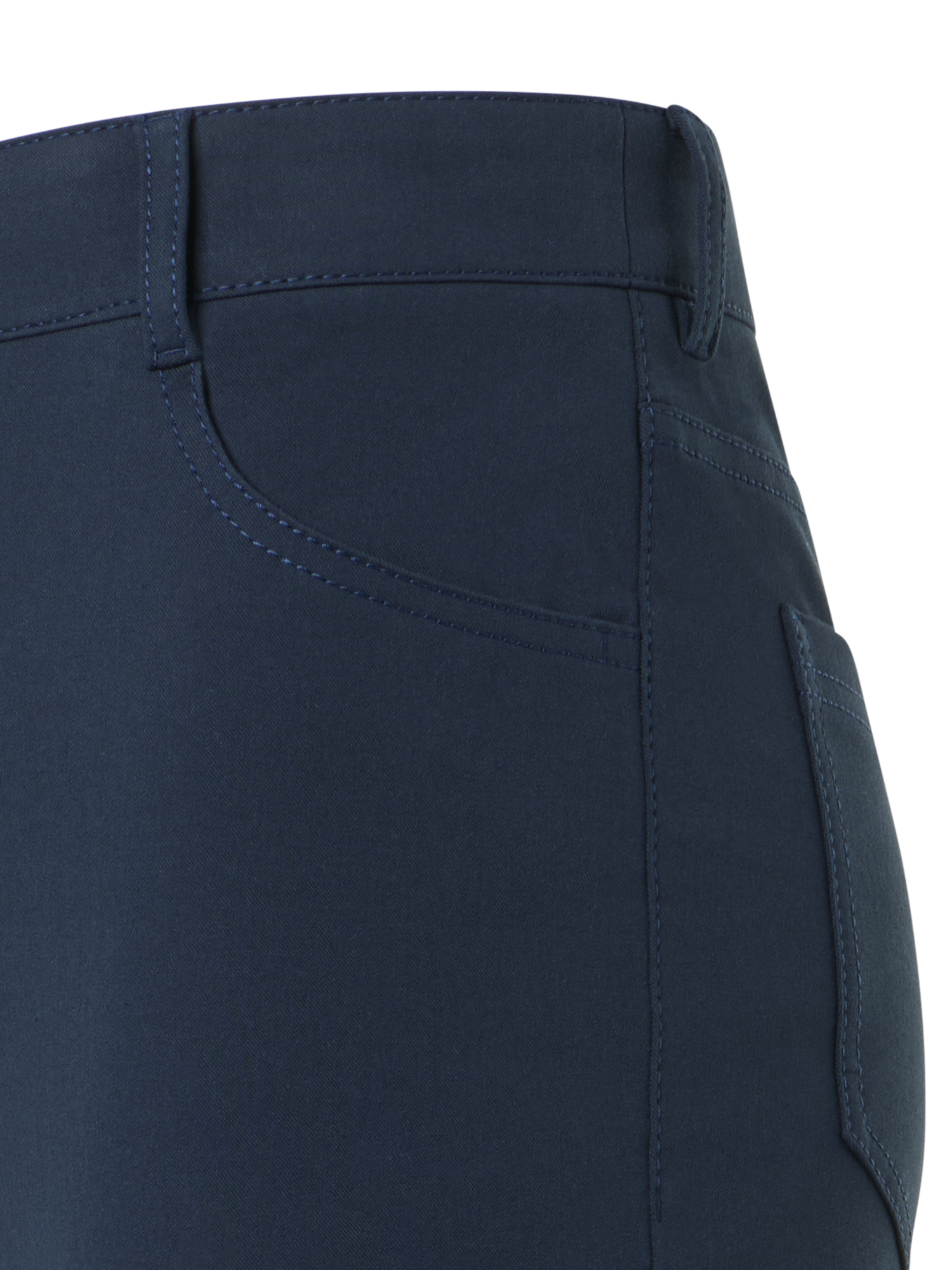 Designer Cali Mid-Rise Cropped Bootcut Cotton Bi-Stretch Pants - navy