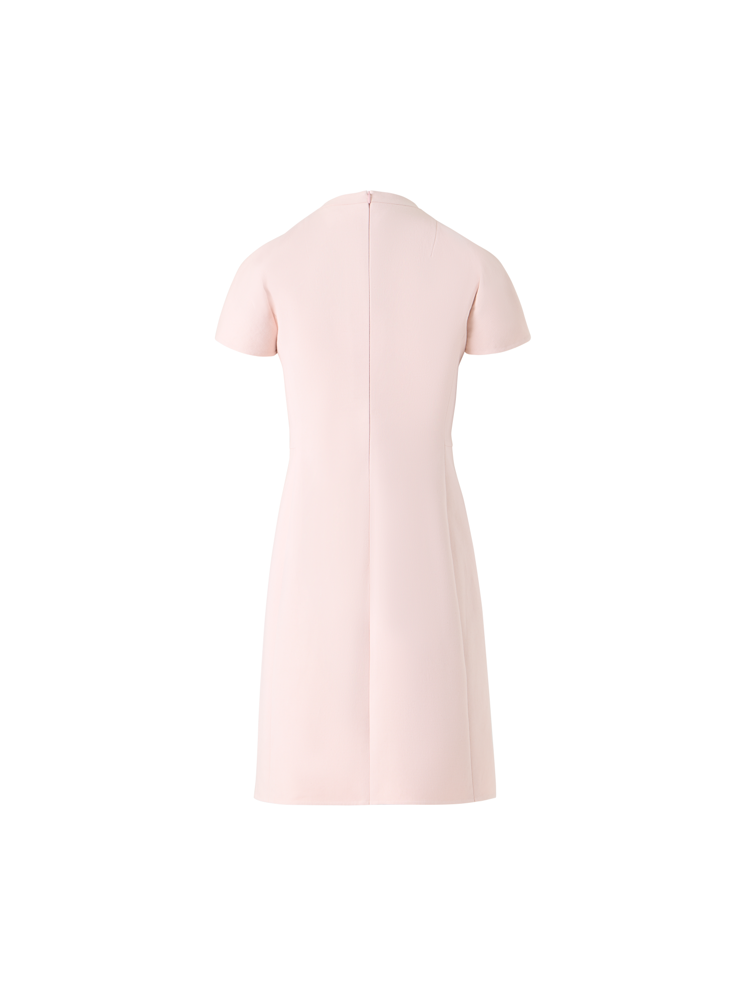 Designer V-Neck Sheath Dress in Cotton Silk Double-Face - pastel - pink