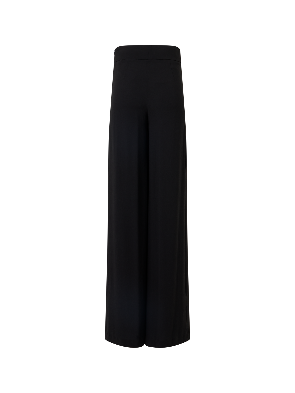 Designer Fellia Wide-Flared-Leg Pants in Silk Georgette - black