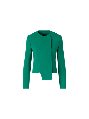 Designer Hemilio Short Jacket in Wool Double-Face - green