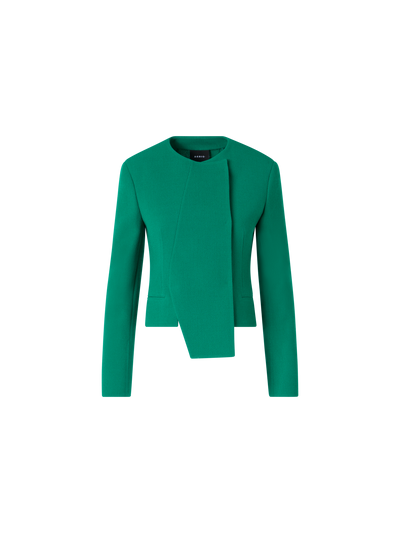 Designer Hemilio Short Jacket in Wool Double-Face - green