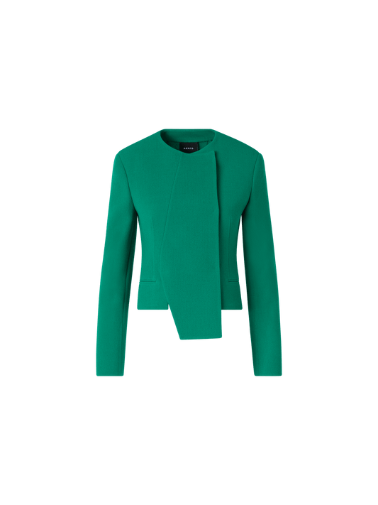 Designer Hemilio Short Jacket in Wool Double-Face - green