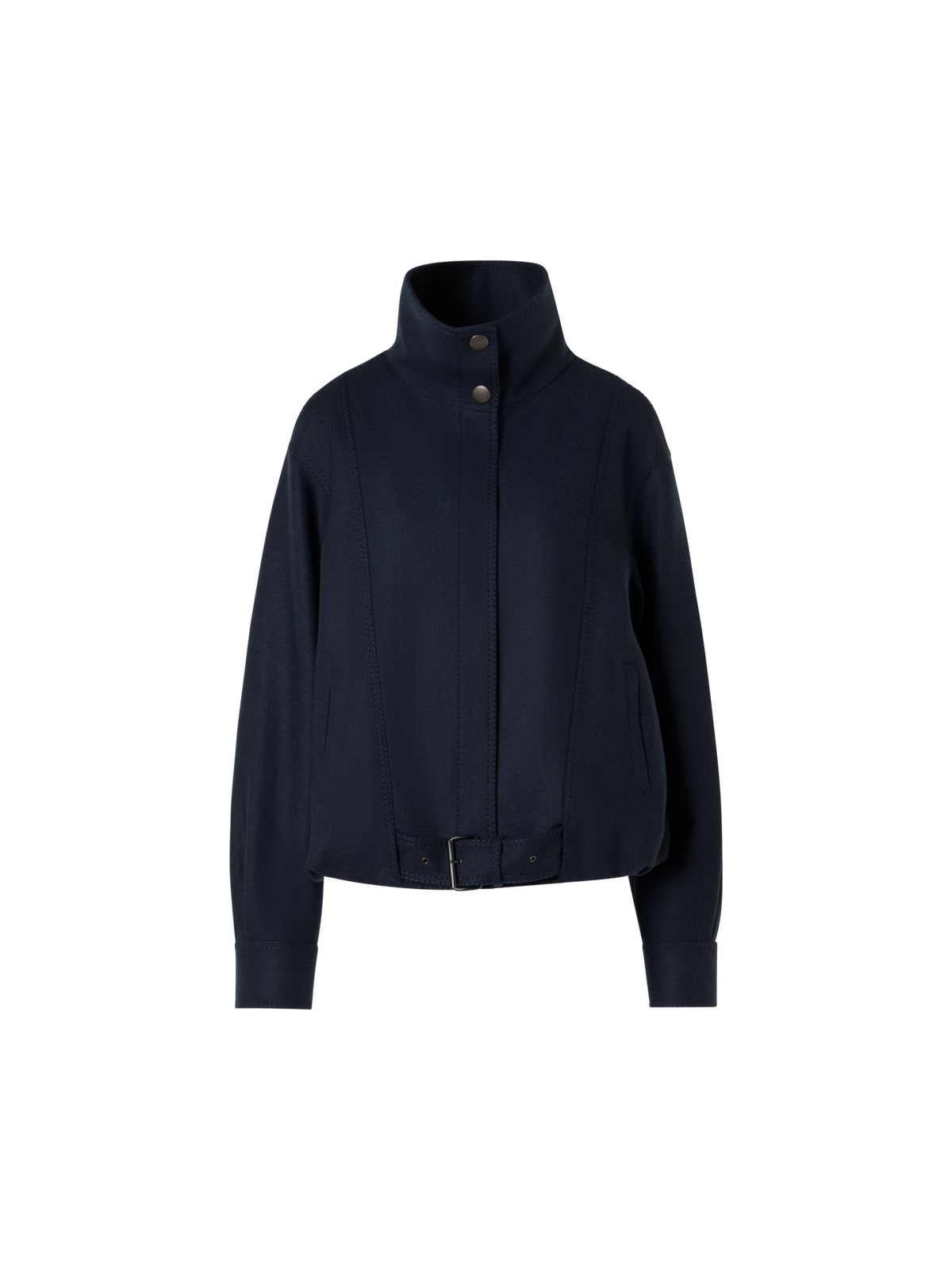 Designer Blouson in Heavy Wool Flannel - blue - navy