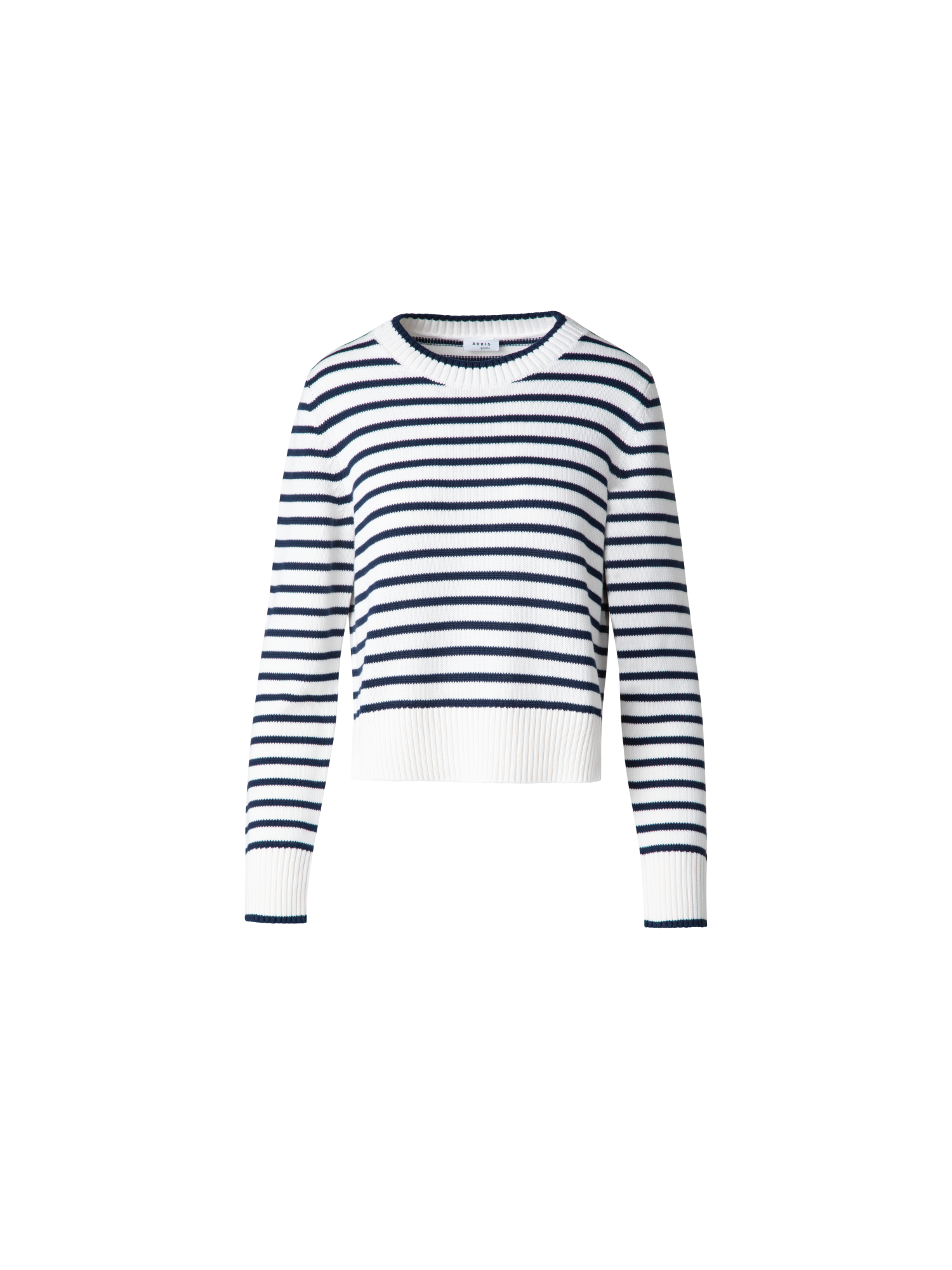Designer Chunky Cotton Stripes Knit Sweater - black - multicolor - ecru - white