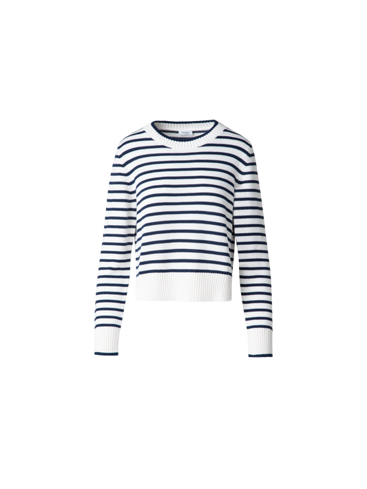 Designer Chunky Cotton Stripes Knit Sweater - black - multicolor - ecru - white