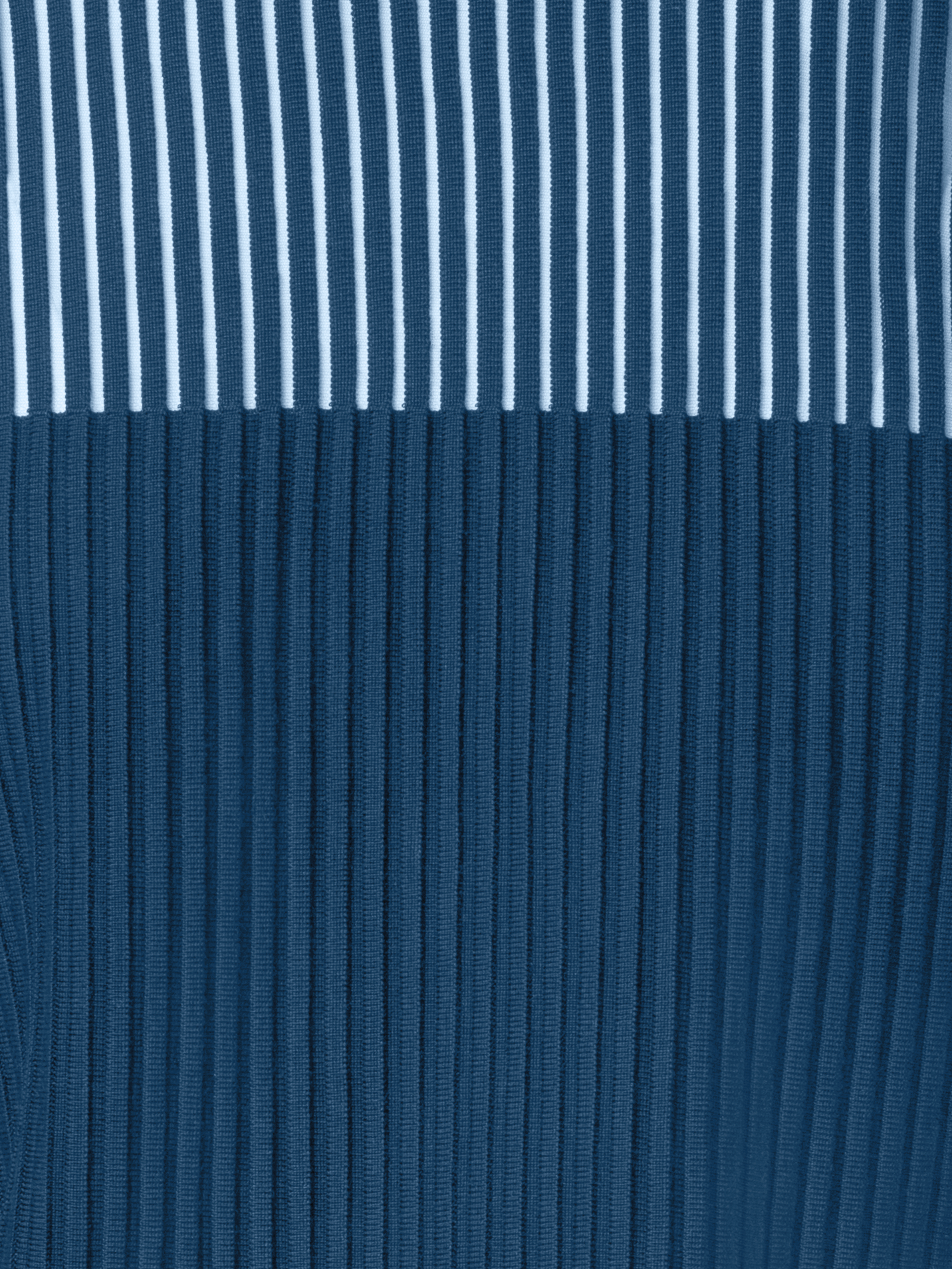 Designer Knit Top in Silk Blend Structured Lines - blue