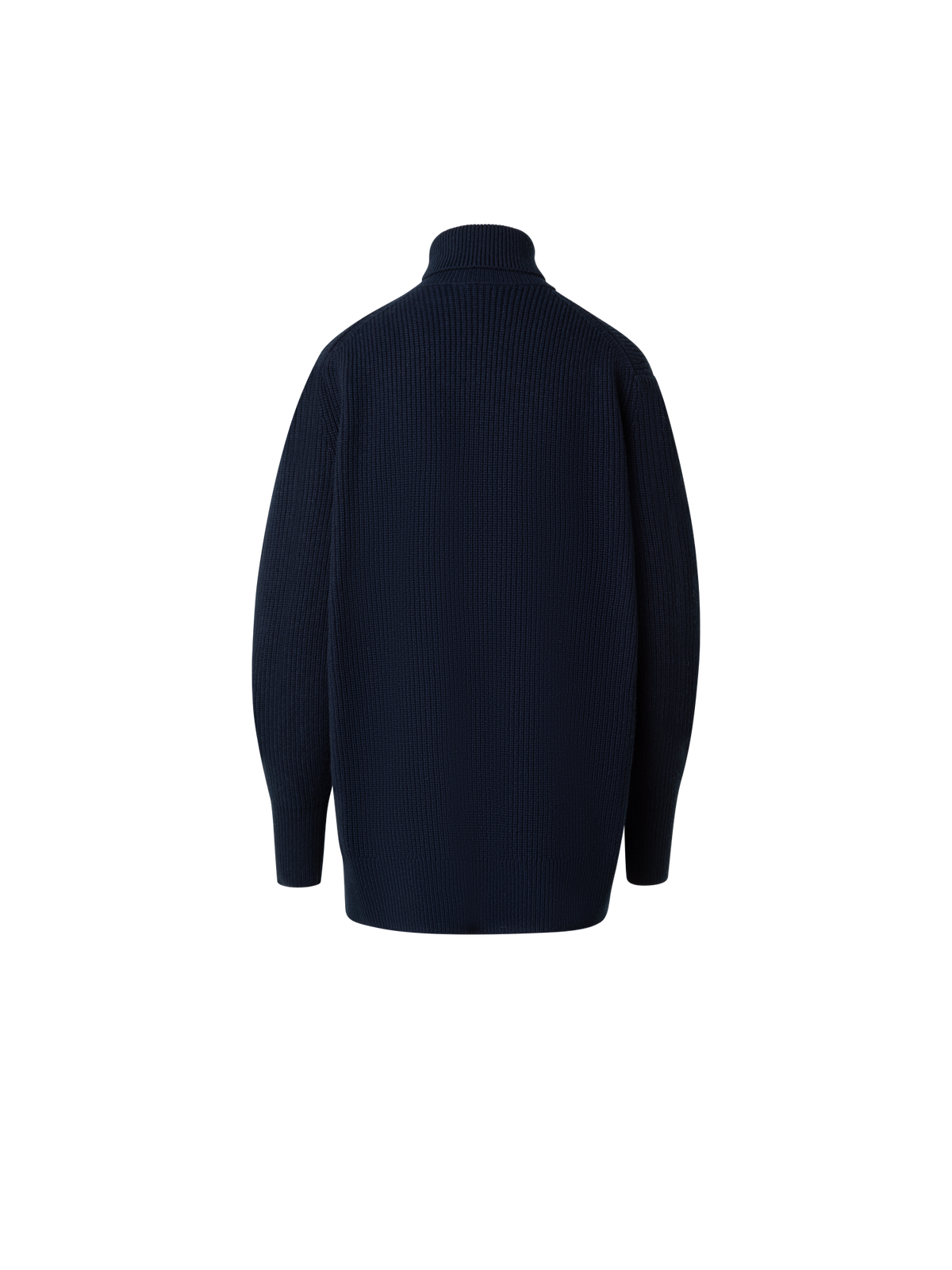 Designer Wool Cashmere Blend Turtleneck Knit Sweater - navy - blue