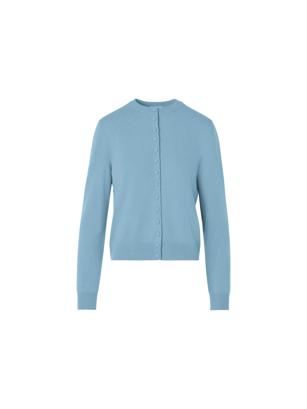 Designer Relaxed Wool Cashmere Knit Cardigan - blue