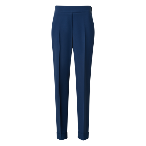 Tapered Crêpe Pants with Elastic Back