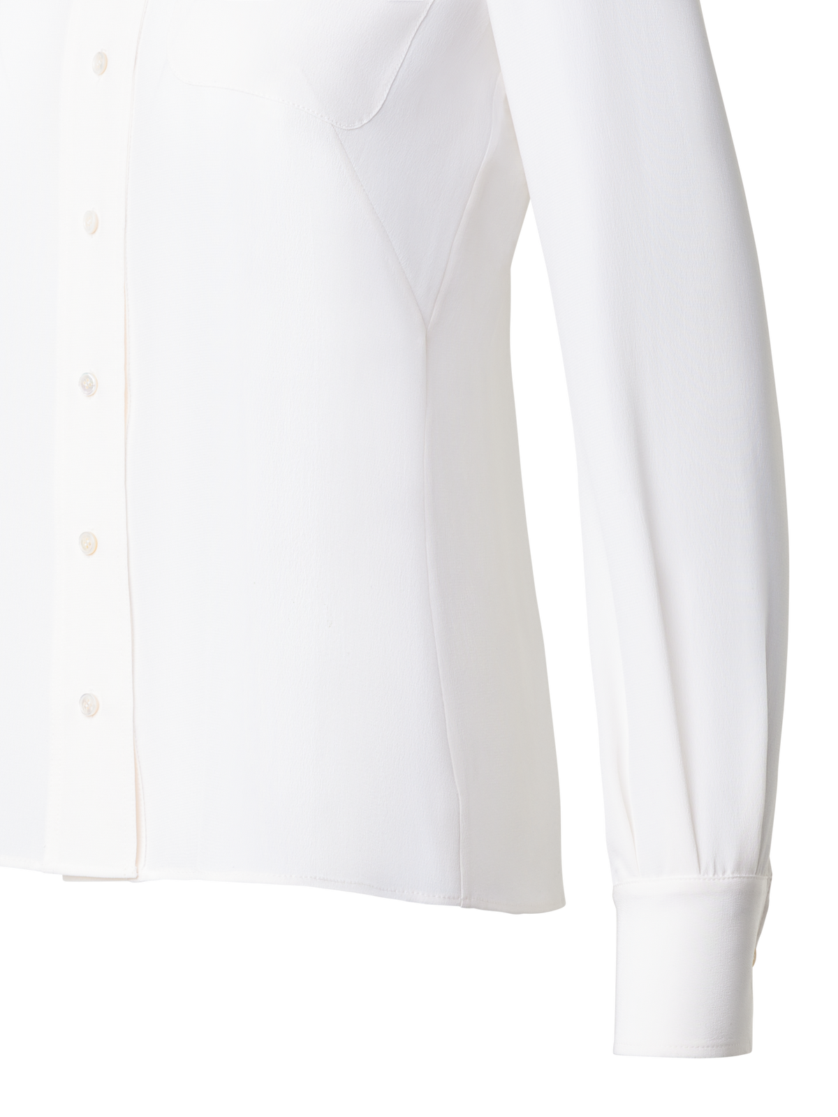 Designer Silk Crêpe Blouse - ecru - white