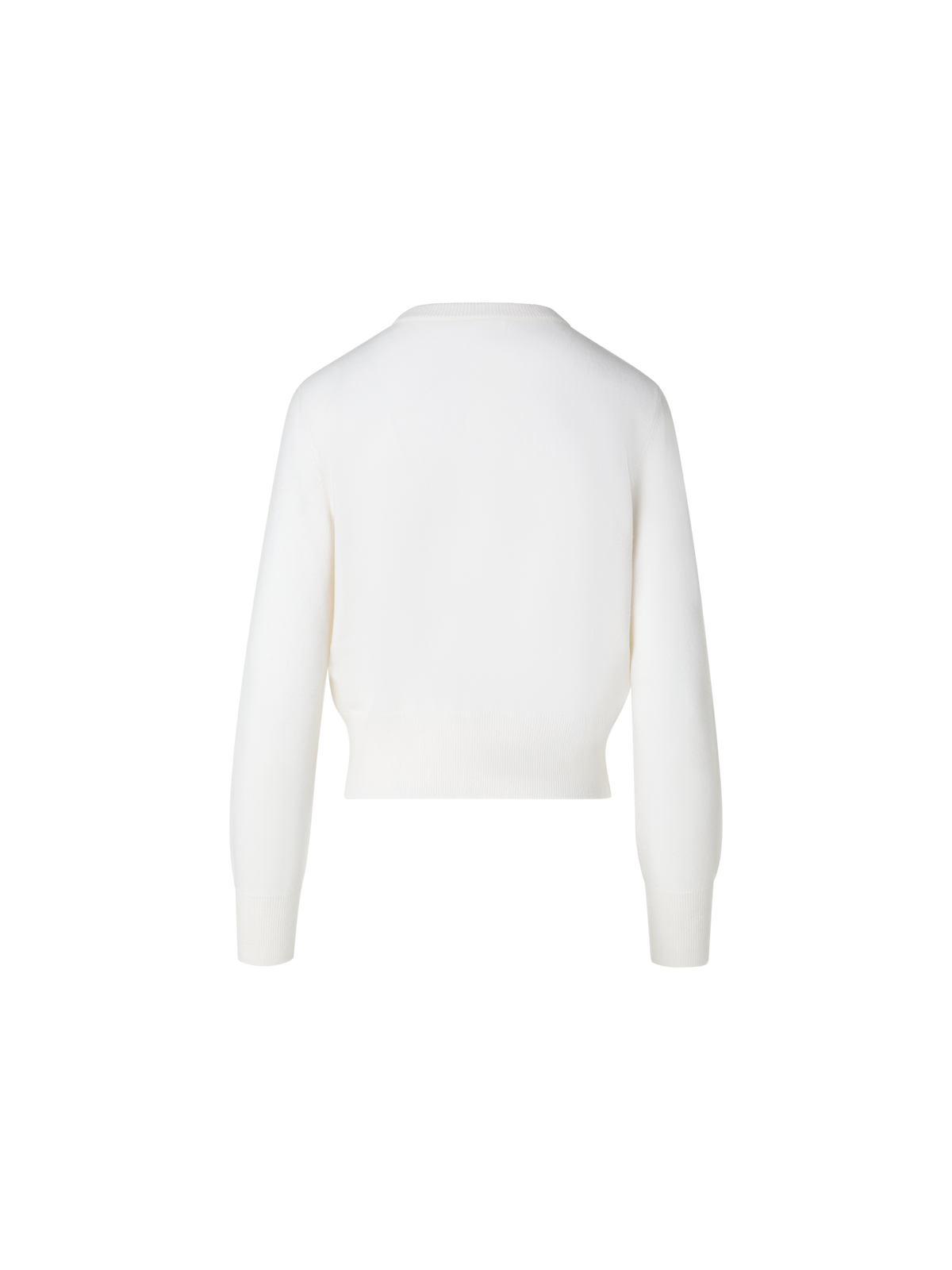 Designer Short O-Neck Sweater in 100% Cashmere - ecru - white