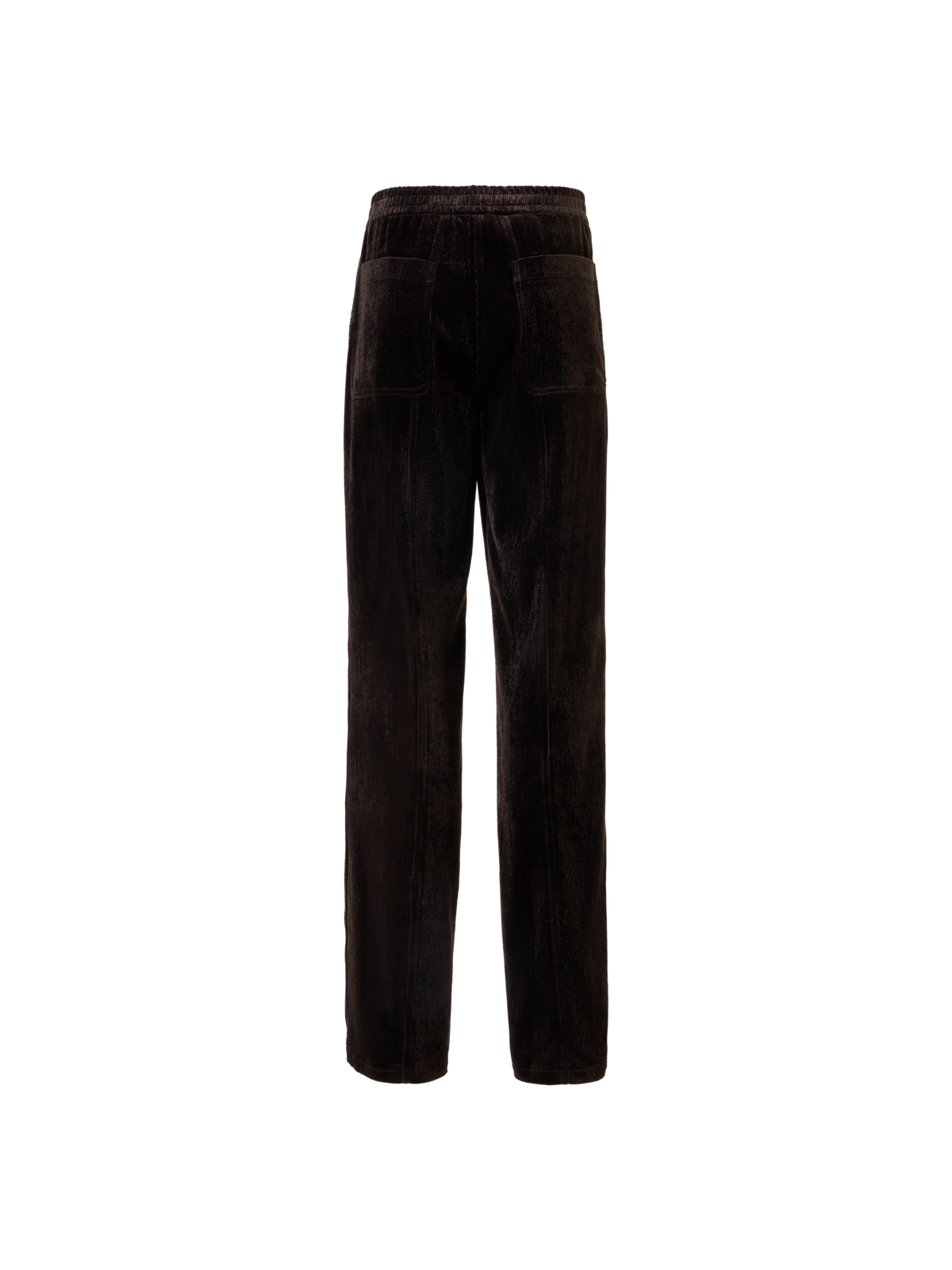 Designer Pants with Elastic Waist in Viscose Corduroy - brown