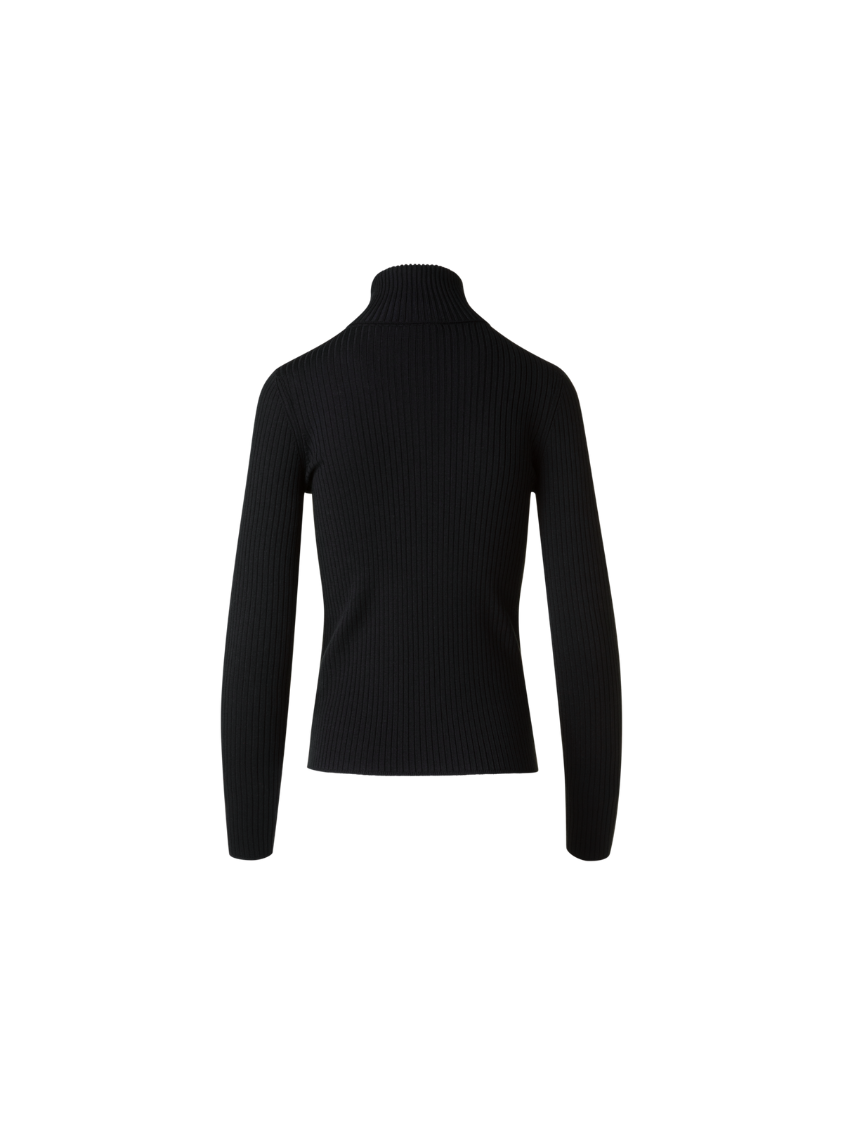 Designer Sailor Collar Merino Wool Rib Half-Zip Sweater - black - neutral