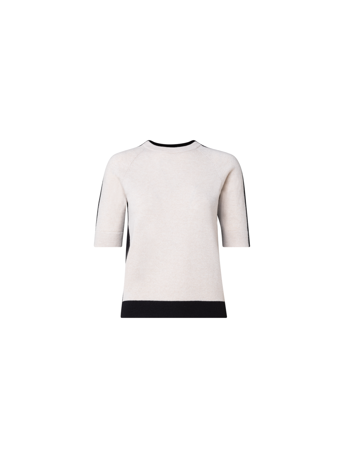 Designer Cashmere Two-Tone Knit Pullover