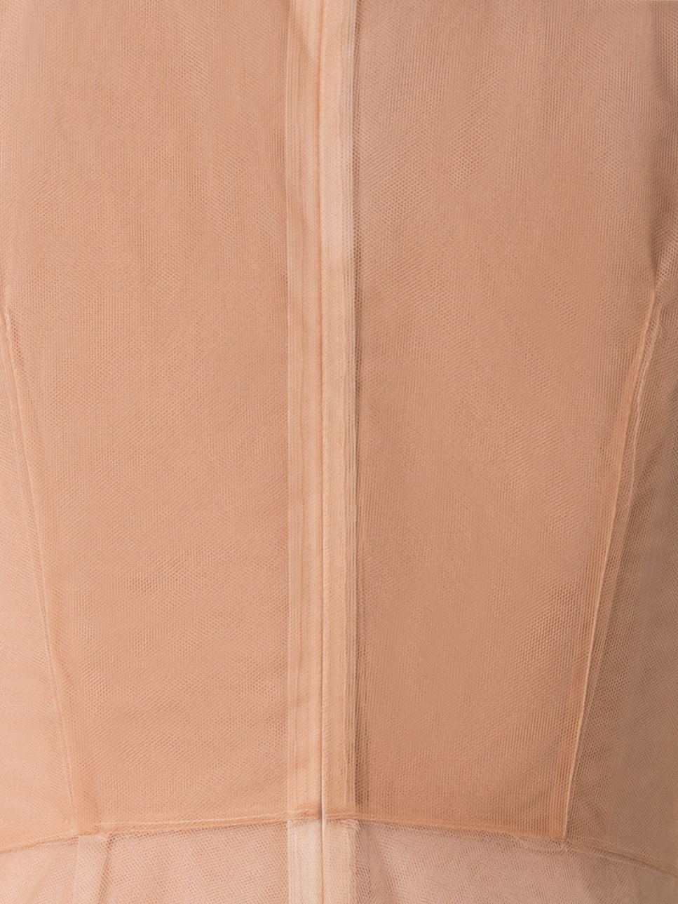 Designer Asymmetrical Tulle Dress in Chiaroscuro Print - neutral - pastel - beige