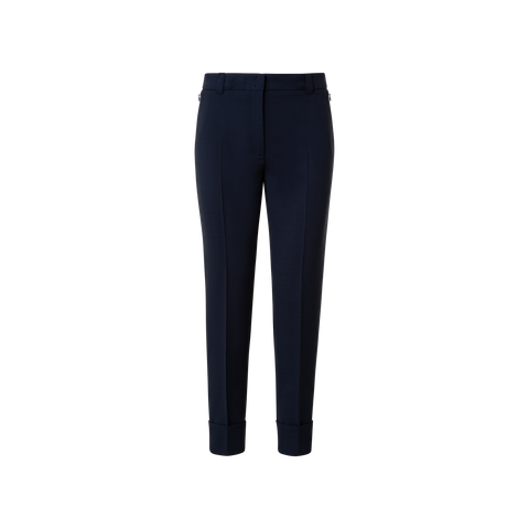 Cropped Tapered Wool Double-Face Pants