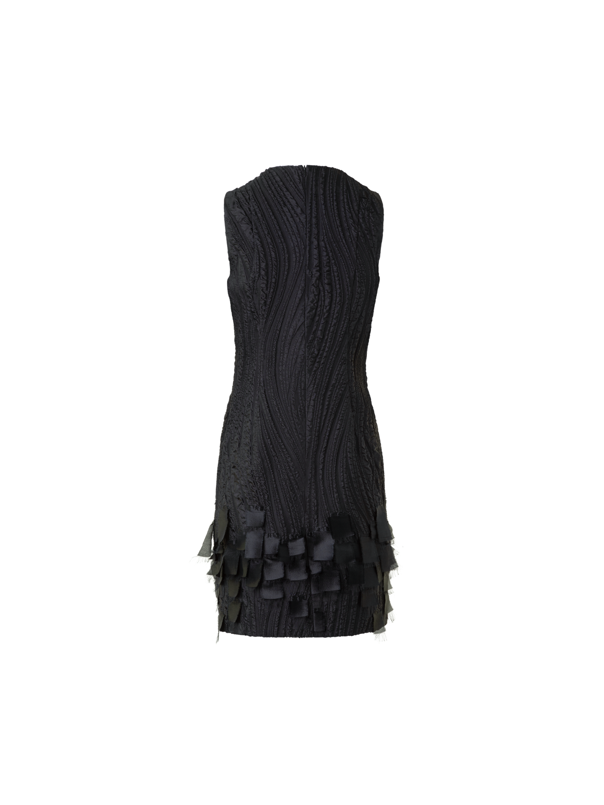 Designer Cocktail Dress in Waves and Ribbons Jacquard - black - neutral