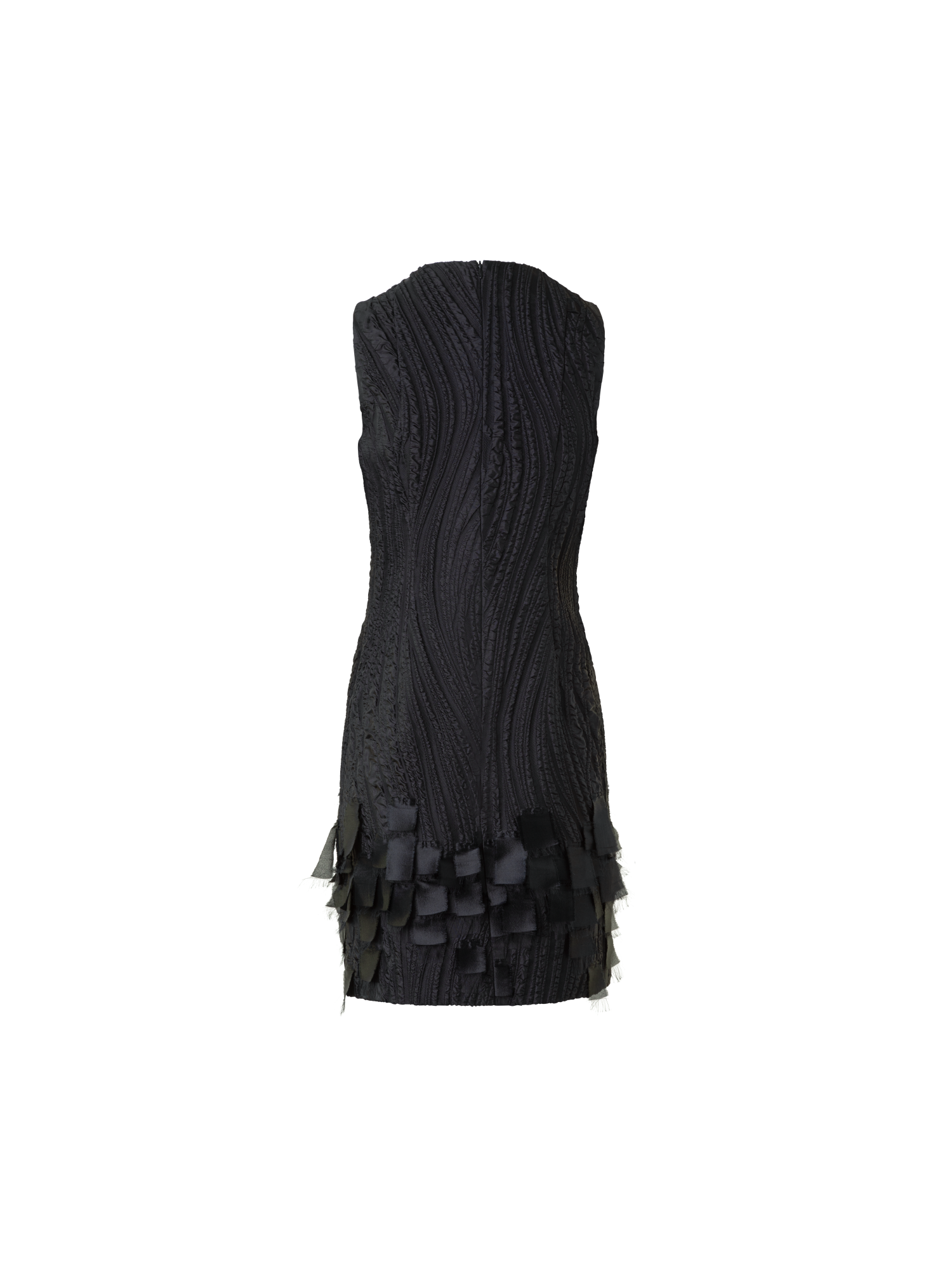 Designer Cocktail Dress in Waves and Ribbons Jacquard - black - neutral