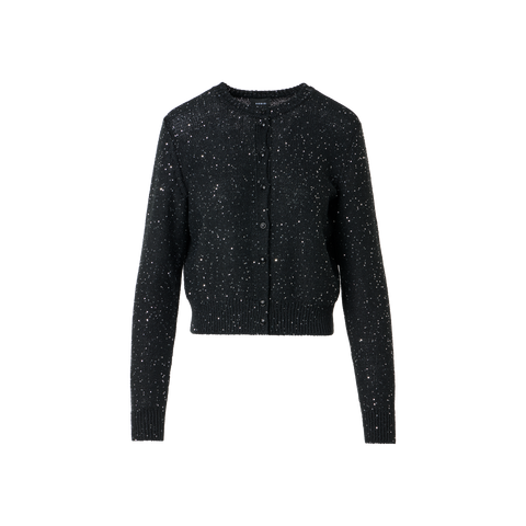 Cardigan in Linen Cotton with Micro Sequins