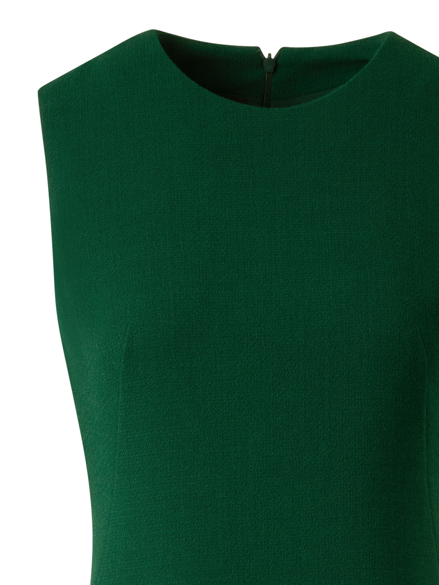 Designer Asymmetrical Dress in Wool Double-Face - green