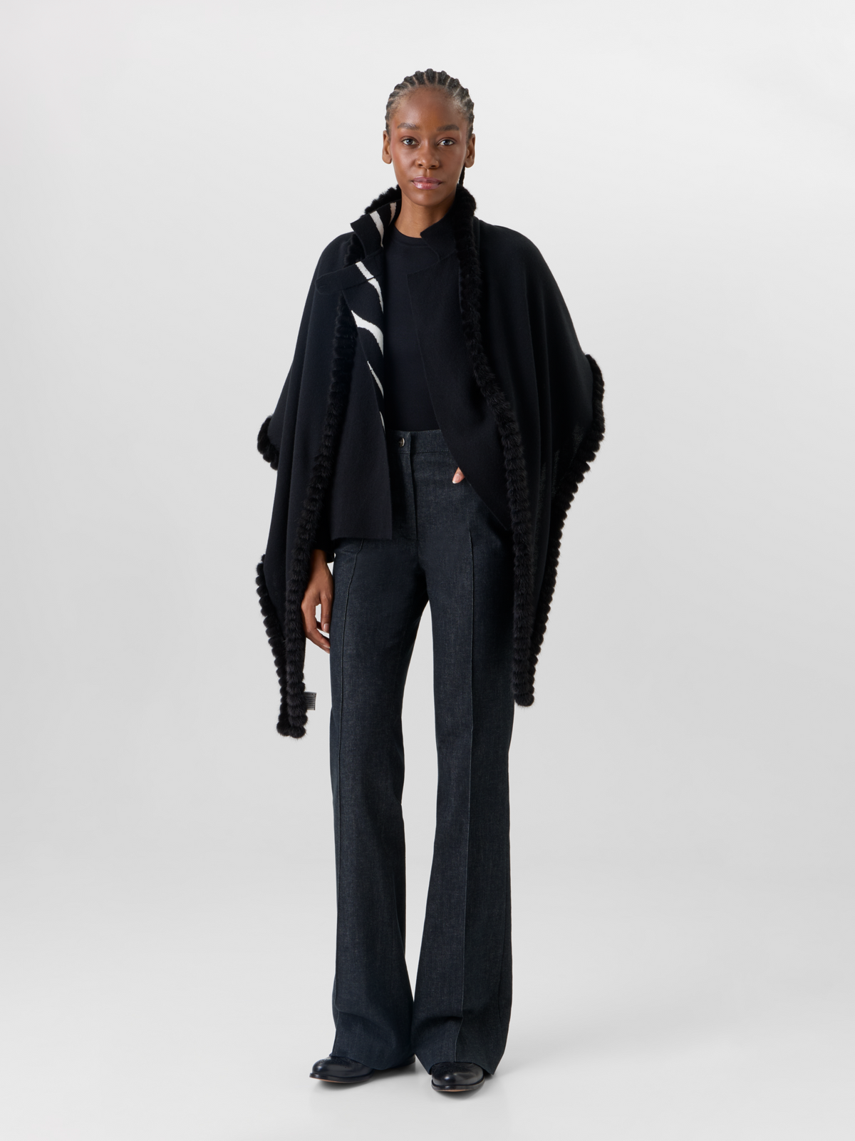 Designer Cashmere-Silk Scarf - black #editorial