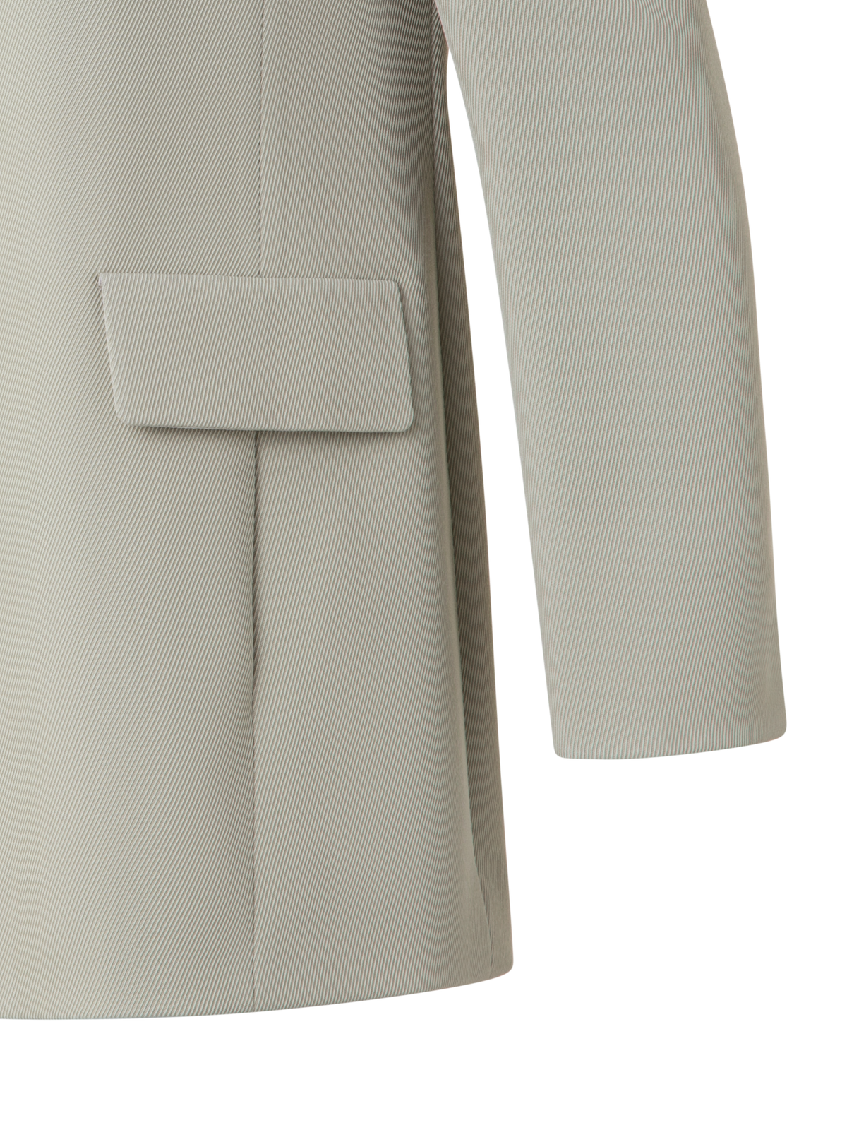 Designer Long Boyfriend Blazer in Wool Tricotine - neutral - green