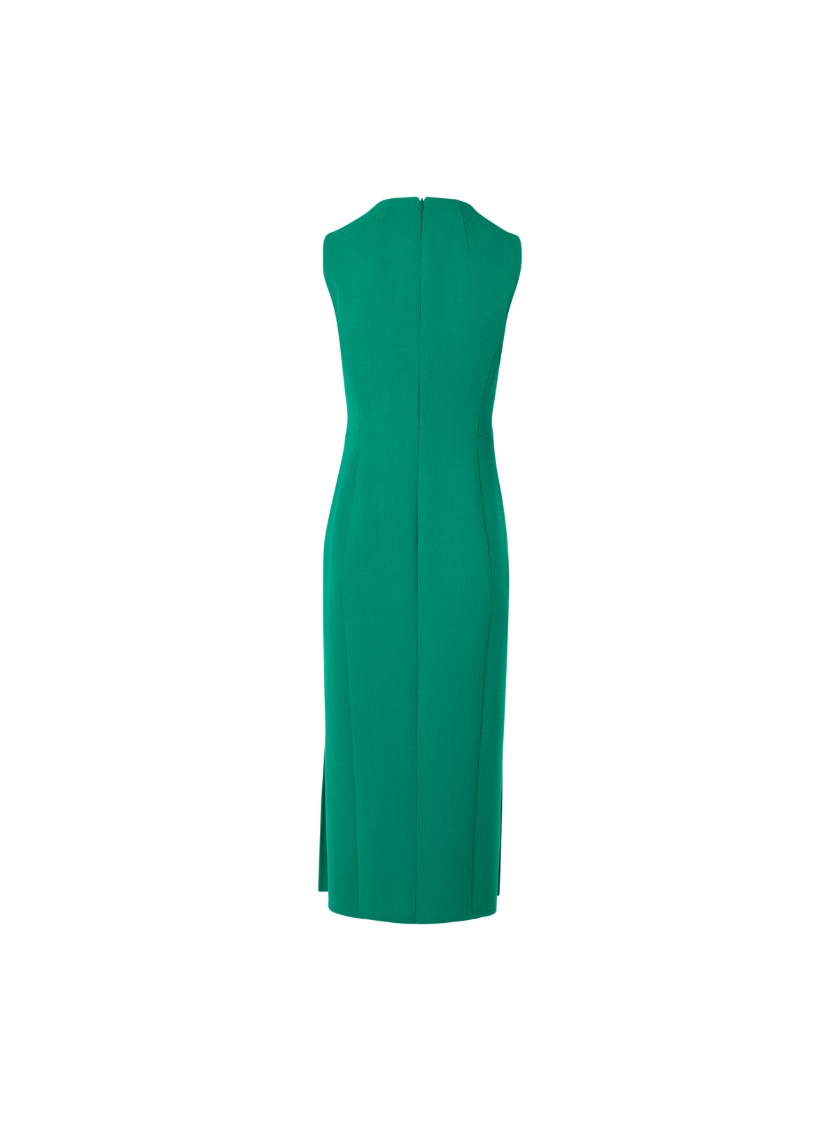 Designer Sleeveless Wool-Crêpe Double-Face Sheath Dress - green