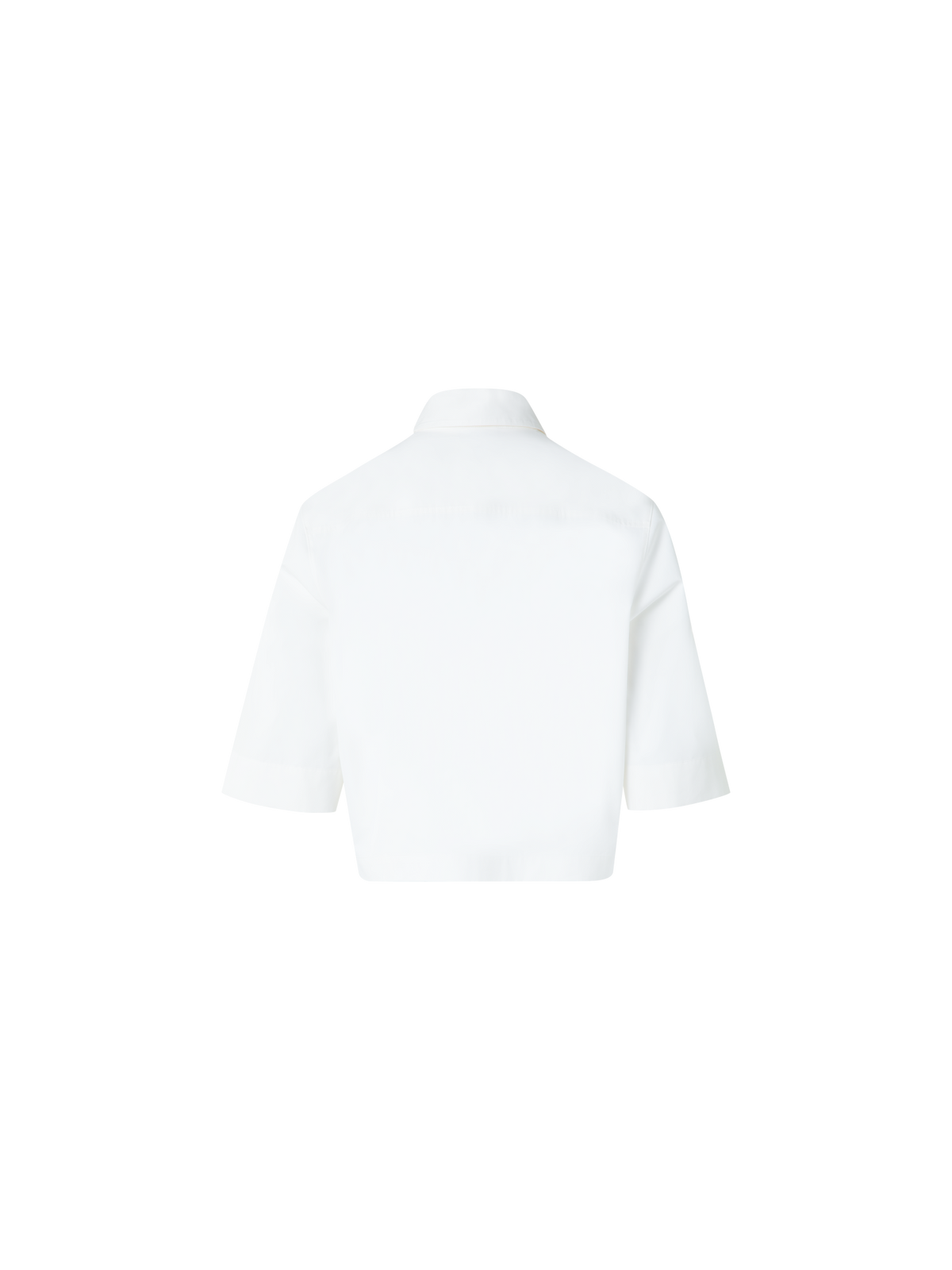 Designer Boxy Short-Sleeve Cotton Blouse - neutral - ecru - white